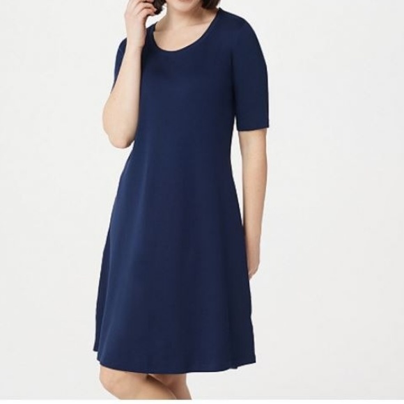 Isaac Mizrahi Dresses & Skirts - Essentials Pima Cotton Elbow- Sleeve Dress 172